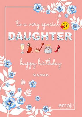 Emoji - Special Daughter Personalised Card