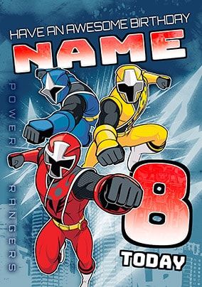 8 Today Power Rangers Personalised Card