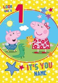 Tap to view Peppa Pig - Look Who's 1 Personalised Card