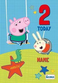 Tap to view Peppa Pig - 2 Today Personalised Card