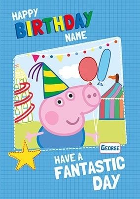 Peppa Pig - George Personalised Birthday Card