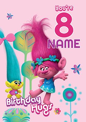 Trolls You're 8 Birthday Card
