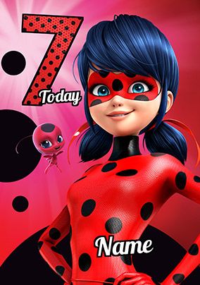Miraculous Ladybug - 7 Today Personalised Card | Funky Pigeon