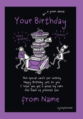 Purple Ronnie - A Poem about your Birthday | Funky Pigeon Purple Ronnie - A Poem about your Birthday | Funky Pigeon