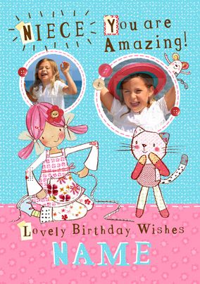 Emily Button - Niece Photo Birthday Card