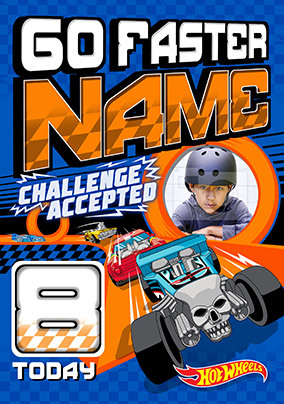 Hot Wheels personalised A5 birthday card son brother nephew grandson name age 