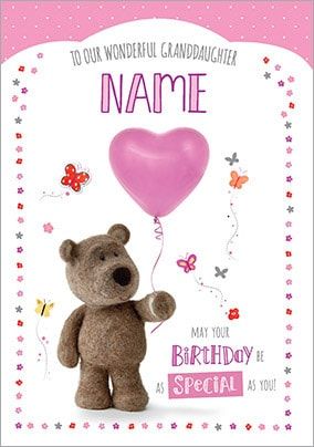 Barley Bear Granddaughter Birthday Card
