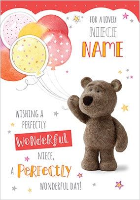 Barley Bear Niece Birthday Card