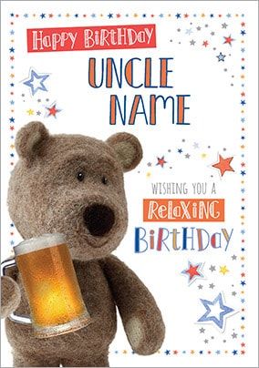 Barley Bear Uncle Birthday Card