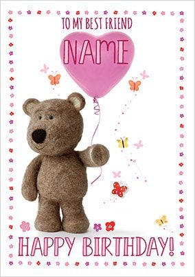 Barley Bear Best Friend Birthday Card