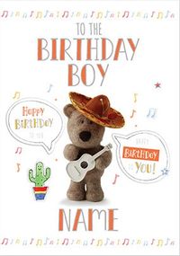 Barley Bear Birthday Boy Personalised Card