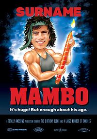 Mambo Personalised Spoof Birthday Card