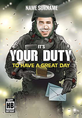 It's Your Duty Gaming Birthday Card - A5 - By Funky Pigeon