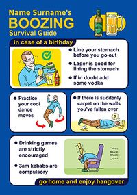 Tap to view Safety On Board - Birthday Card Boozing Survival Guide