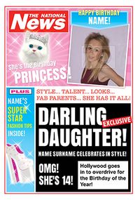 Darling Daughter Photo Upload National News Birthday Card