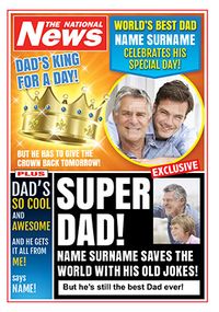 Super Dad Photo Upload National News Birthday Card