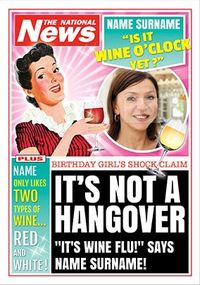 Wine Flu Photo Upload National News Birthday Card