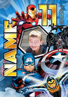 Avengers Age 11 Birthday Photo Card