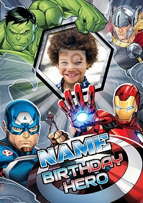 Avengers Photo Birthday Card