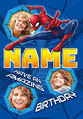 Spider-Man Multi Photo Birthday Card | Funky Pigeon