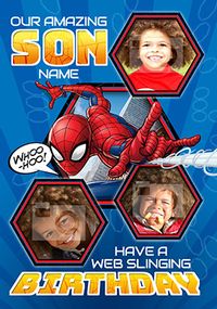 Spider-Man Photo Birthday Card - Son