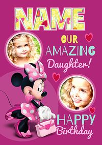 Tap to view Minnie Mouse Daughter Birthday Photo Card