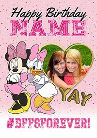 Minnie Mouse BFFs  Photo Birthday Card