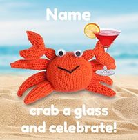 Crab A Glass Personalised Card