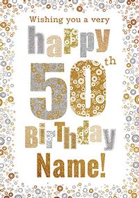Tap to view 50th Birthday Card Bubbles - Milestone Birthday