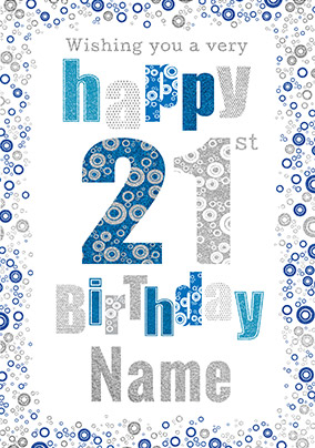 21st Birthday Card Bubbles - Milestone Birthday