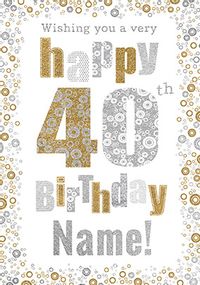 Tap to view 40th Birthday Card Bubbles - Milestone Birthday