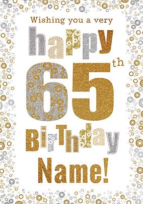 65th Birthday Card Bubbles - Milestone Birthday