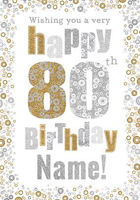80th Birthday Card Bubbles - Milestone Birthday