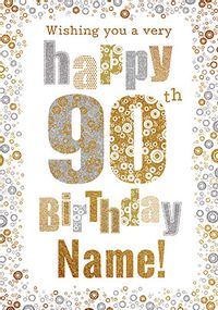 90th Birthday Card Bubbles - Milestone Birthday