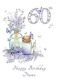 60th Birthday Card Lavender - Milestone Birthday