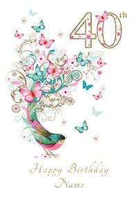 Tap to view 40th Birthday Card Bird - Milestone Birthday