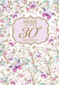 Tap to view 30th Birthday Floral Card - Milestone Birthday