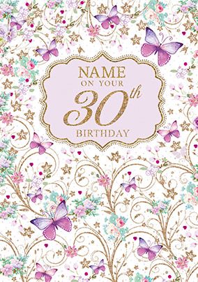 30th Birthday Floral Card - Milestone Birthday