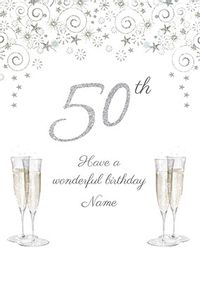Tap to view 50th Birthday Card Champagne - Milestone Birthday