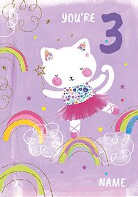 3 Today Ballerina Cat Birthday Card