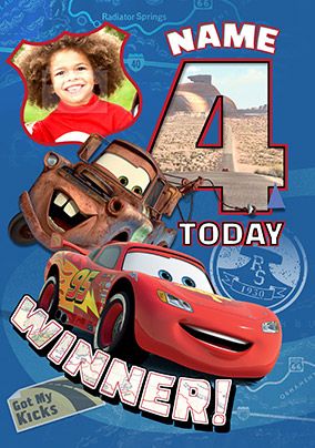 Disney Cars - Birthday Card Age 4