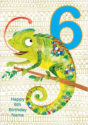 Chameleon 6 Today Birthday Card