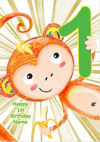 Monkey 1 Today Birthday Card