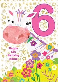 Zebra 6 Today Birthday Card