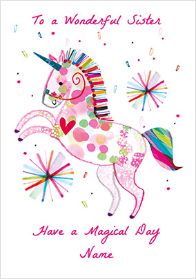 'NEW' UNICORN Magical Personalised Birthday Card ANY NAME RELATION 1 AGE 