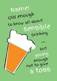 Tap to view Fizz - Birthday Card Sensible Drinking