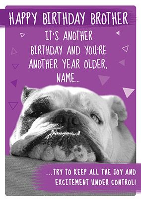 Grumpy Bulldog Brother Birthday Card