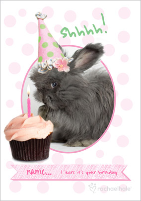 Rabbit Personalised Birthday Card I 'ears' It's Your Birthday - A5 - By Funky Pigeon