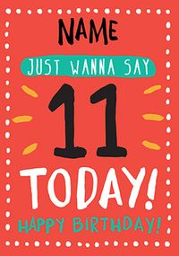 Tap to view 11th Birthday Card 11 Today Orange - Rock, Paper, Awesome
