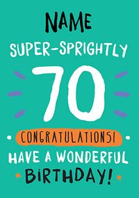 Tap to view 70th Birthday Card 70 Today Green - Rock, Paper, Awesome